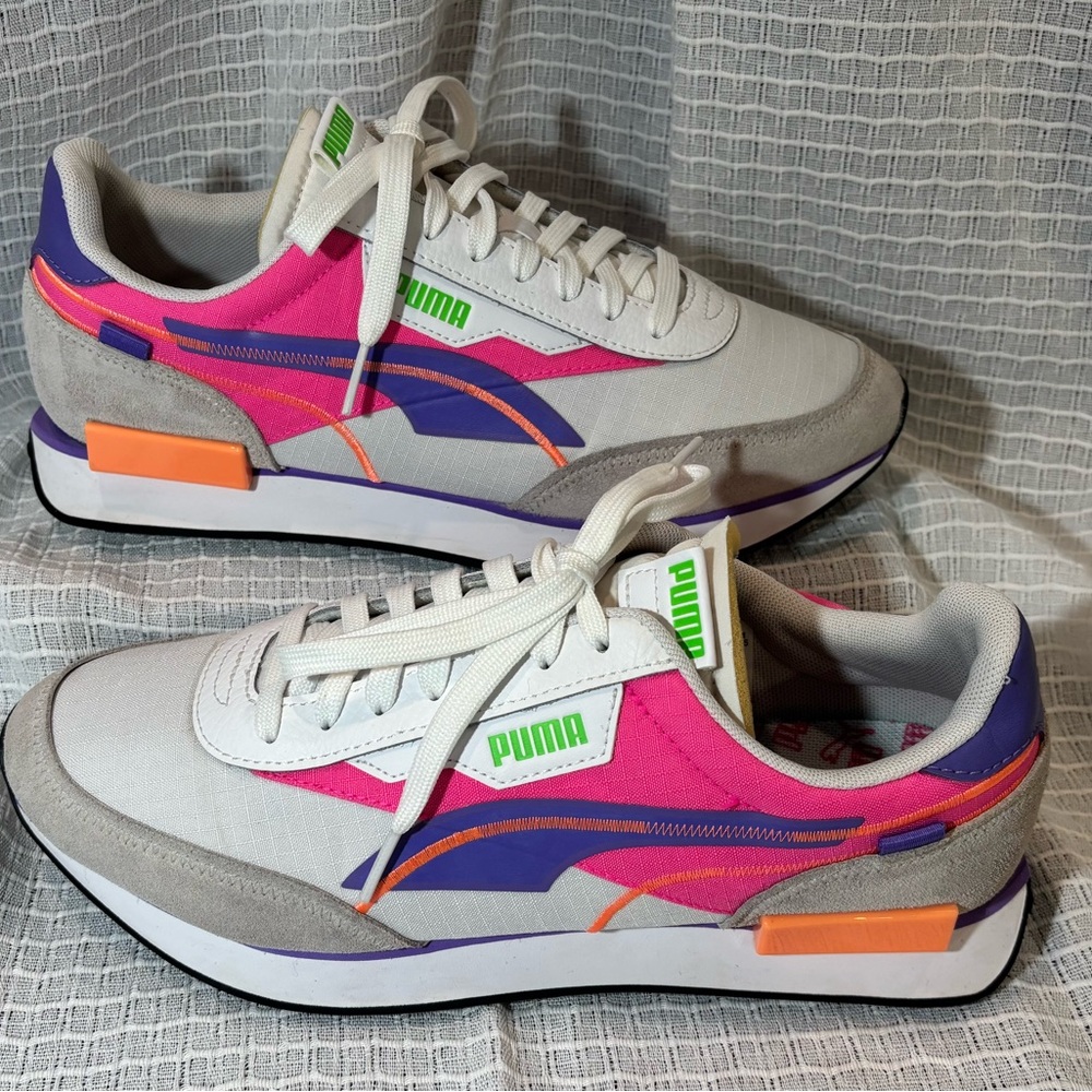 Puma White and Pink Sneakers- future riders